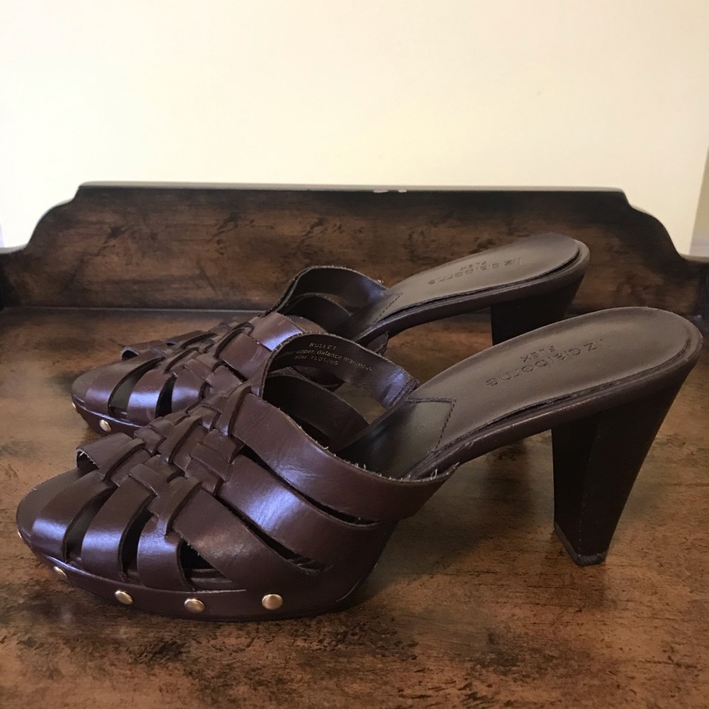LIZ CLAIBORNE FLEX LEATHER WEDGE SANDAL